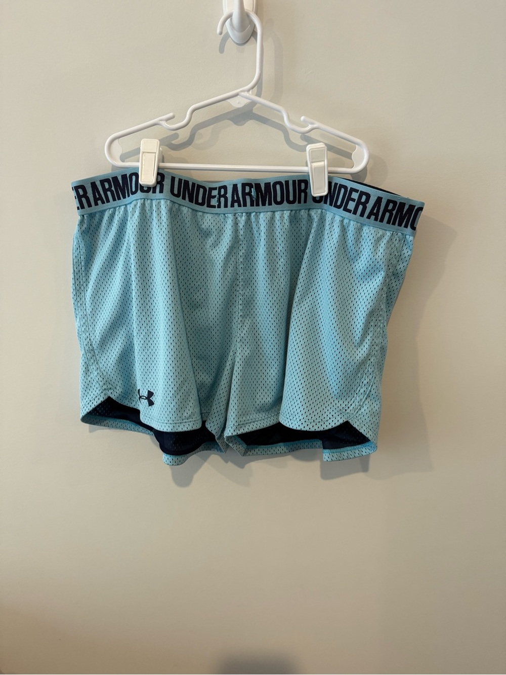 Under Armour Navy and Light Blue Women's Athletic Shorts
